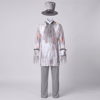 Men's Ghostly Men's Costume with Hat and Elegant Details EVA-US