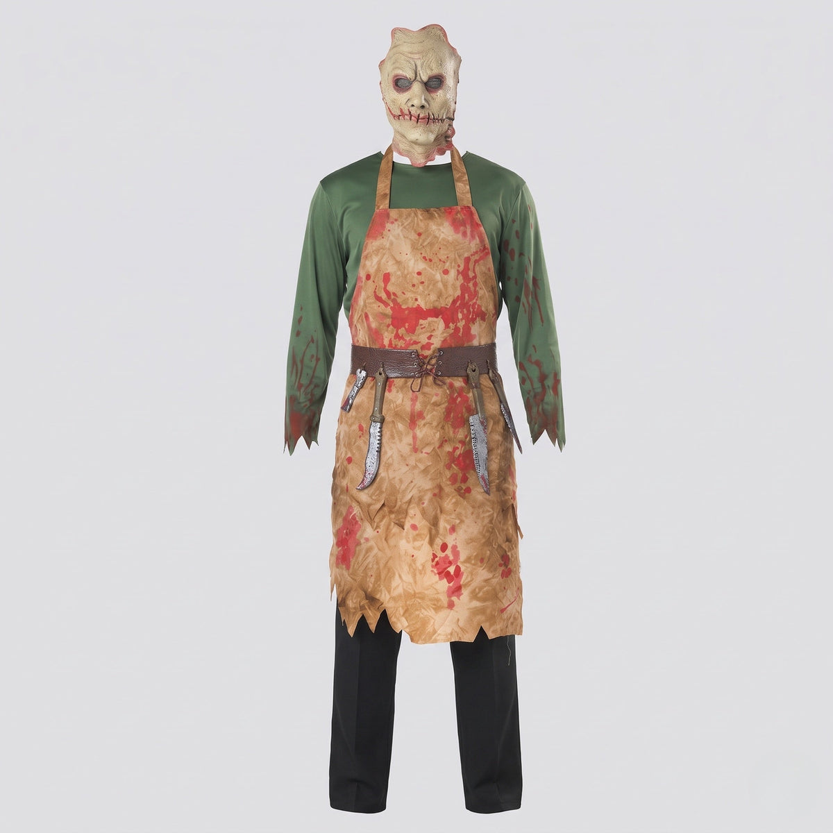 Men's Creepy Butcher Costume with Bloody Apron Design EVA-US