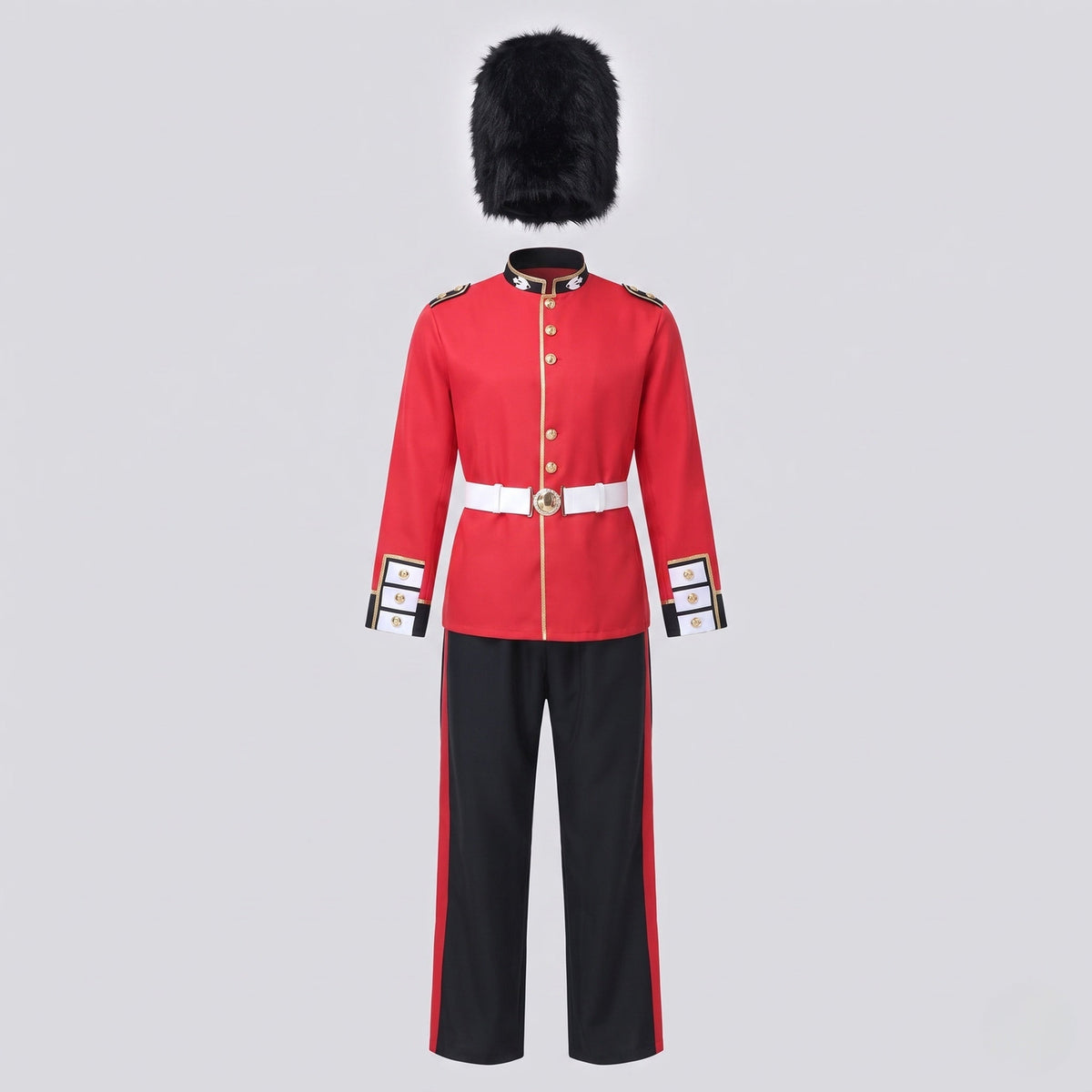 Men's Historical Guard Costume with detailed uniform and hat feathers EVA-US
