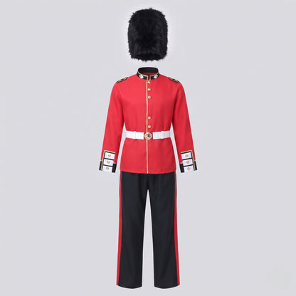 Men's Historical Guard Costume with detailed uniform and hat feathers EVA-US