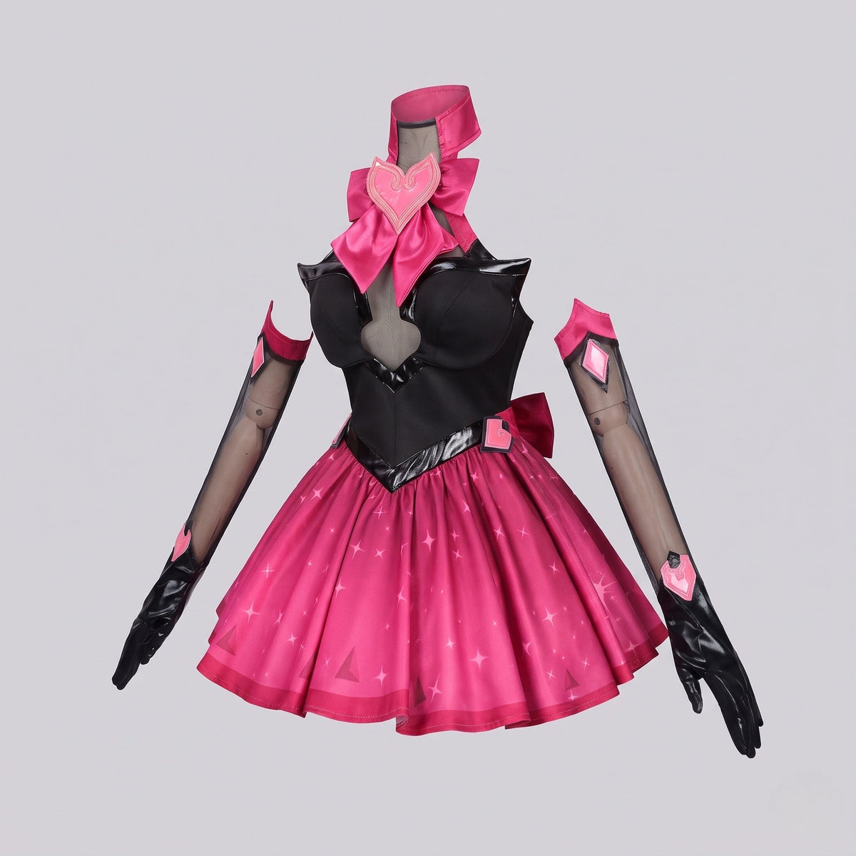 Women Cosplay Dress with heart-shaped neckline and elegant accessories EVA-US