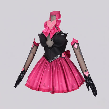 Women Cosplay Dress with heart-shaped neckline and elegant accessories EVA-US