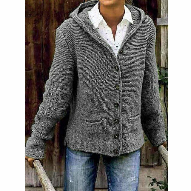 EVA-US Hooded Knit Coat