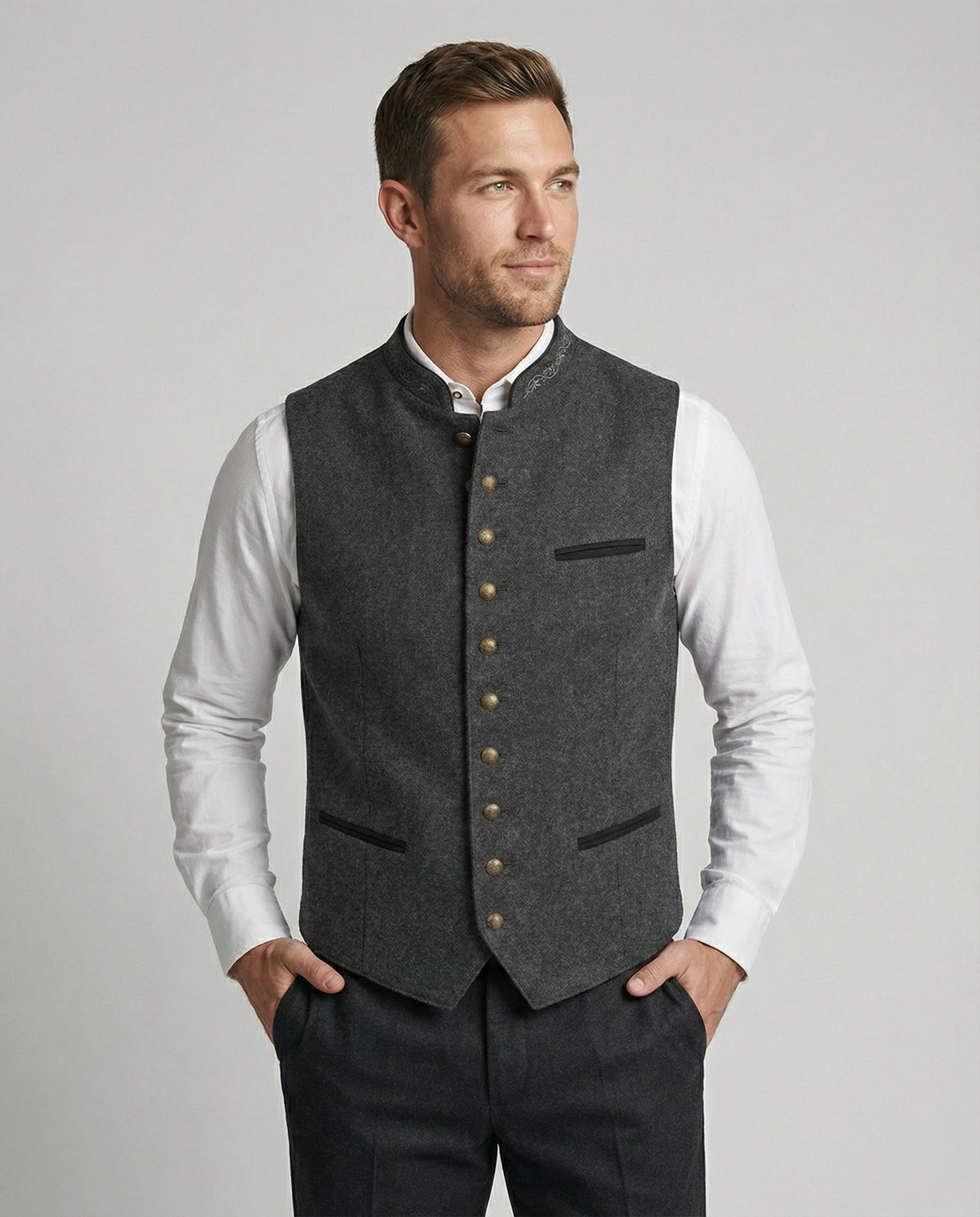 Elegant Gray Traditional Vest
