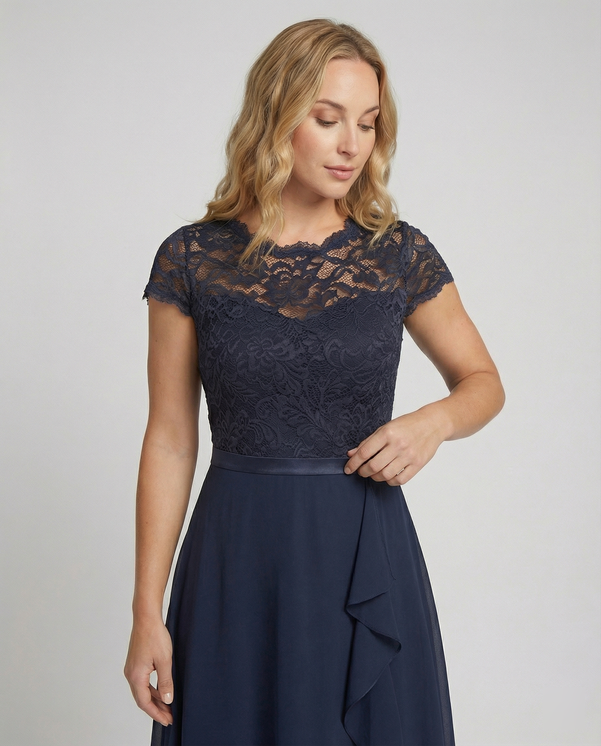 Transparent short-sleeved elegant dress