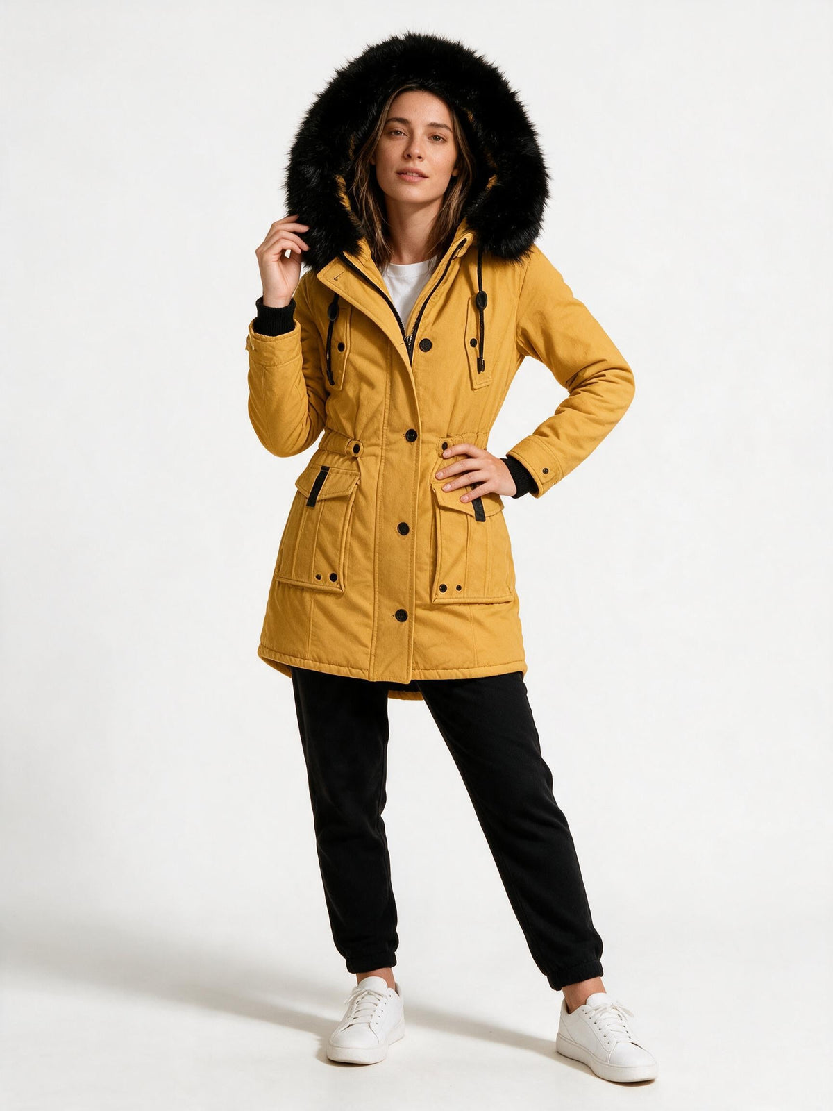 Wasserdichte Winterjacke mit Kapuze für Damen