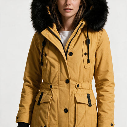Wasserdichte Winterjacke mit Kapuze für Damen