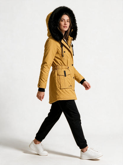 Wasserdichte Winterjacke mit Kapuze für Damen