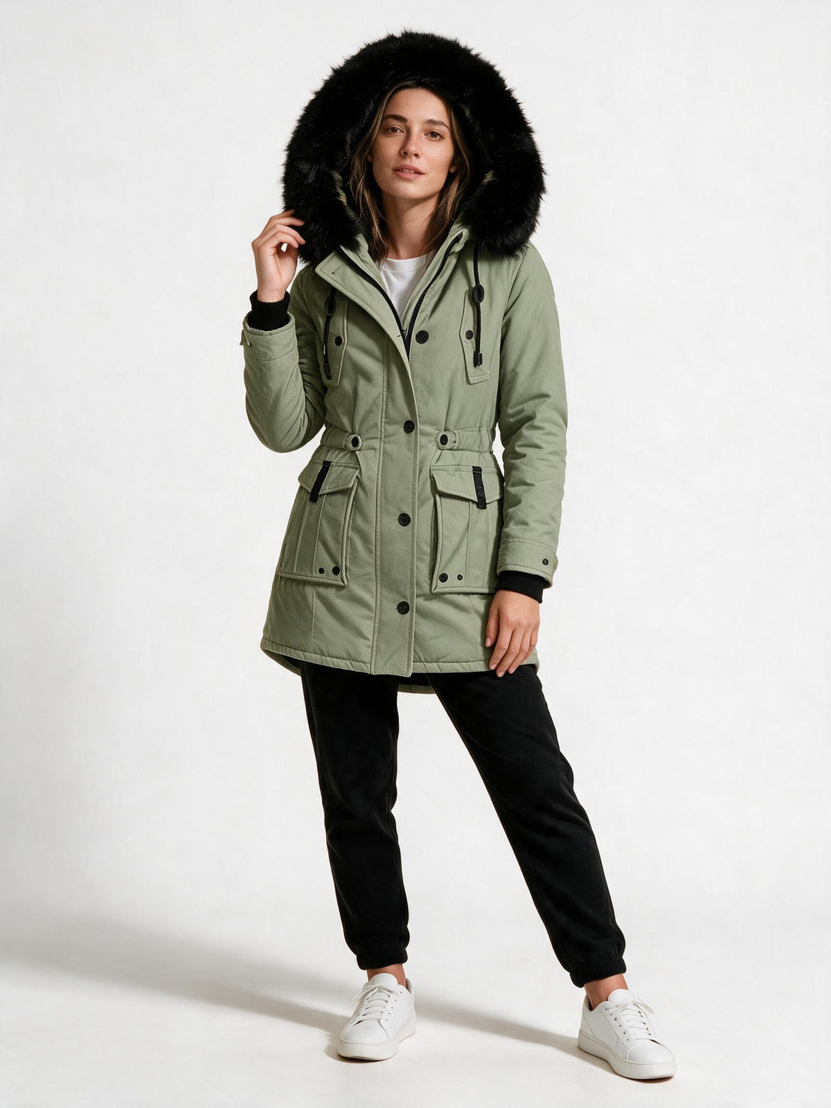Wasserdichte Winterjacke mit Kapuze für Damen