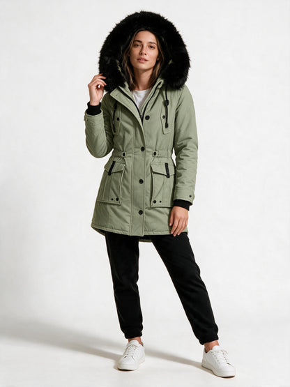 Wasserdichte Winterjacke mit Kapuze für Damen
