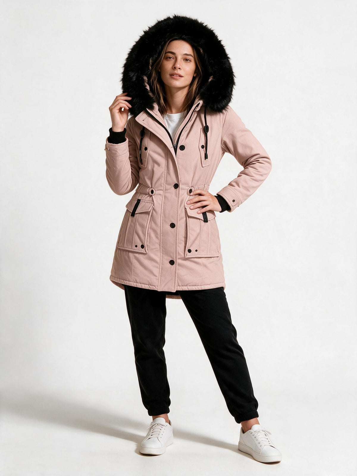 Wasserdichte Winterjacke mit Kapuze für Damen