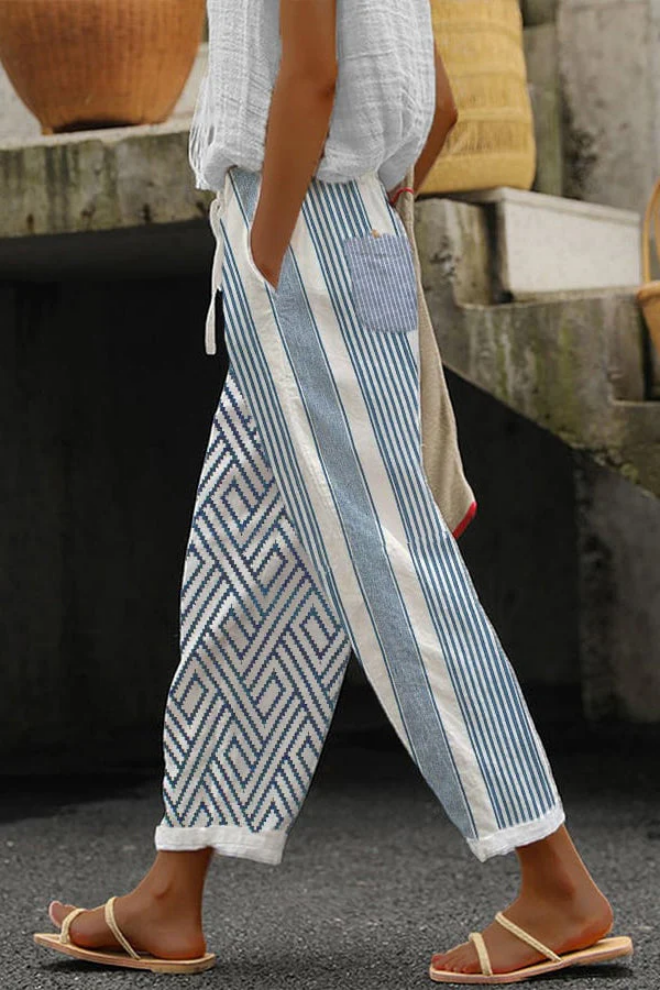 EVA-US | Casual Unique Printed Button Pocket Pants