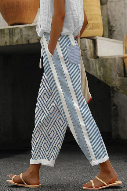 EVA-US | Casual Unique Printed Button Pocket Pants