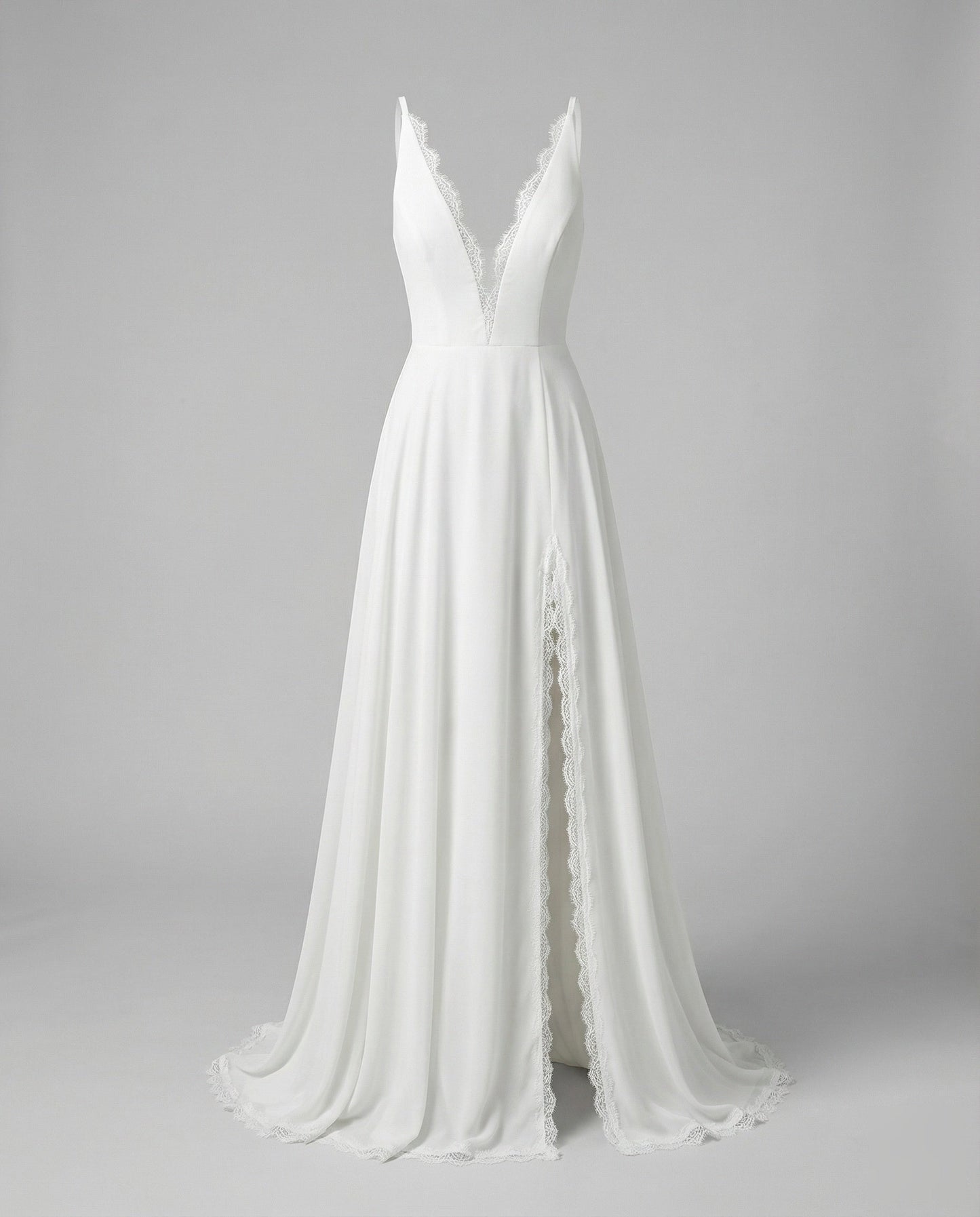Women Boho Wedding Dress with Tulle Skirt - White colorway