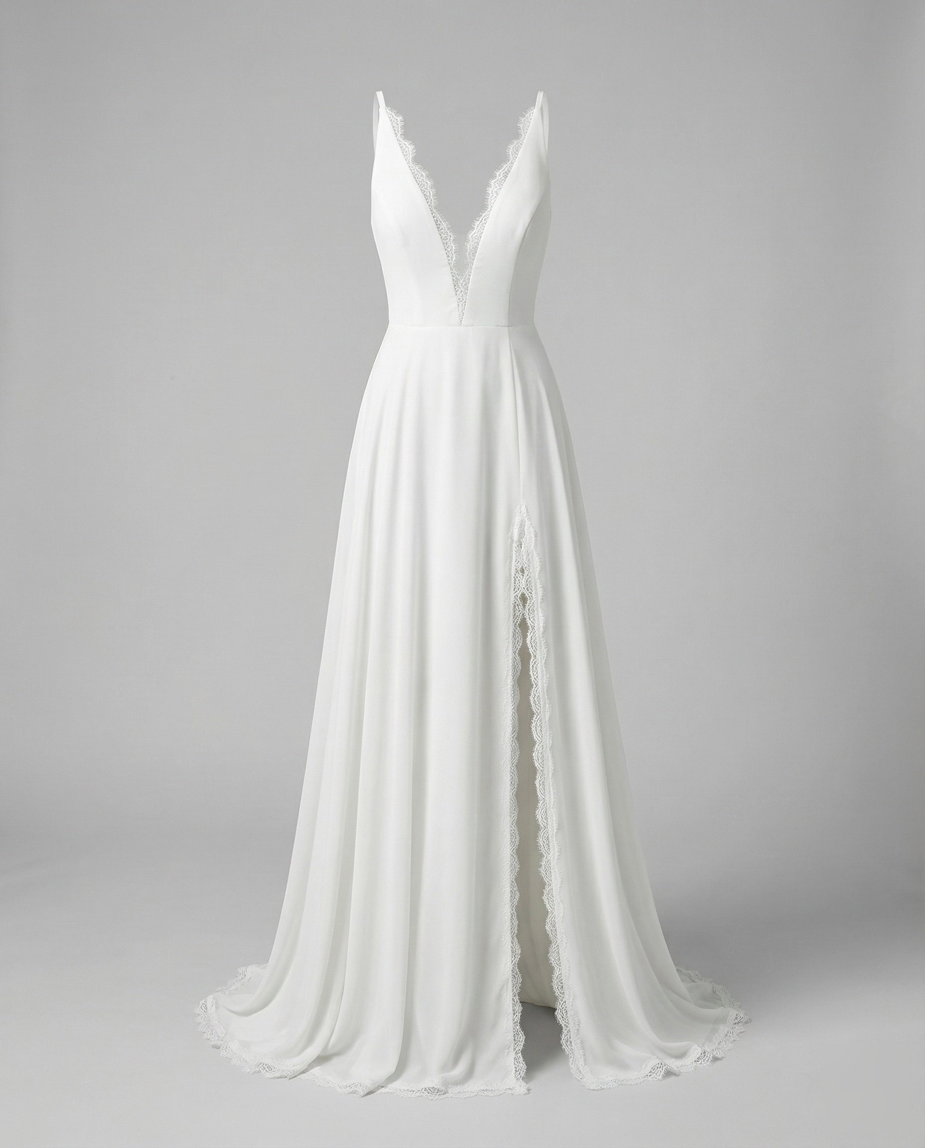 Women Boho Wedding Dress with Tulle Skirt - White colorway