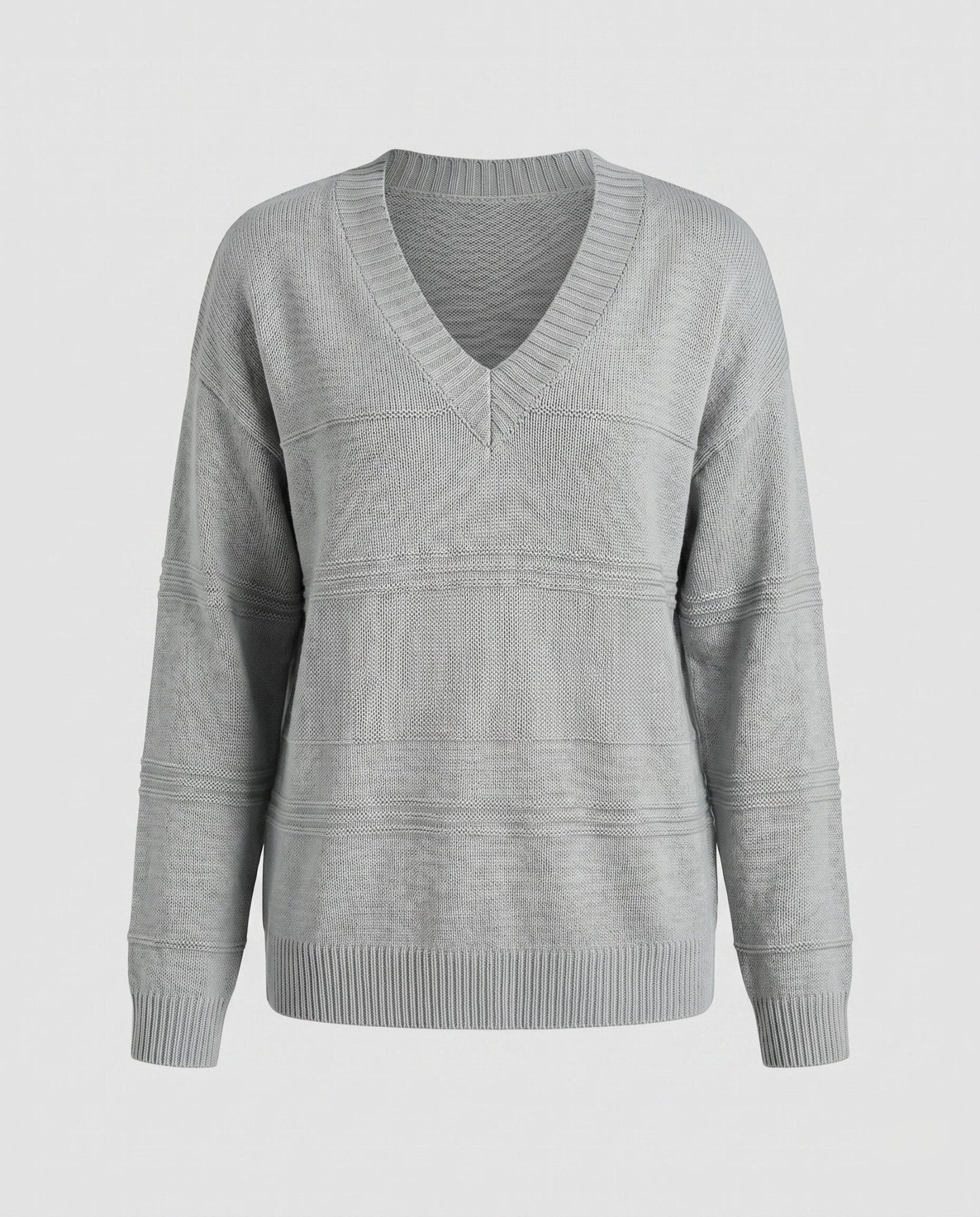 Women casual V neck sweater - Chichicherry