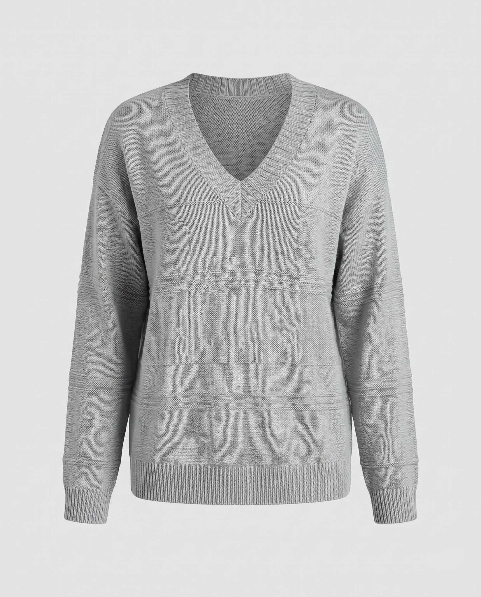 Women casual V neck sweater - Chichicherry
