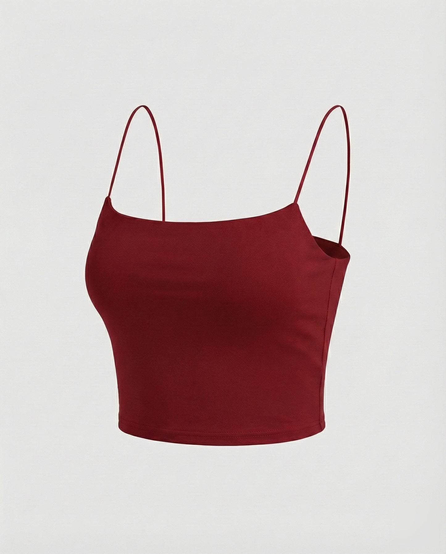 Women Elastic Plain Jersey Spaghetti Top - Magenta colorway
