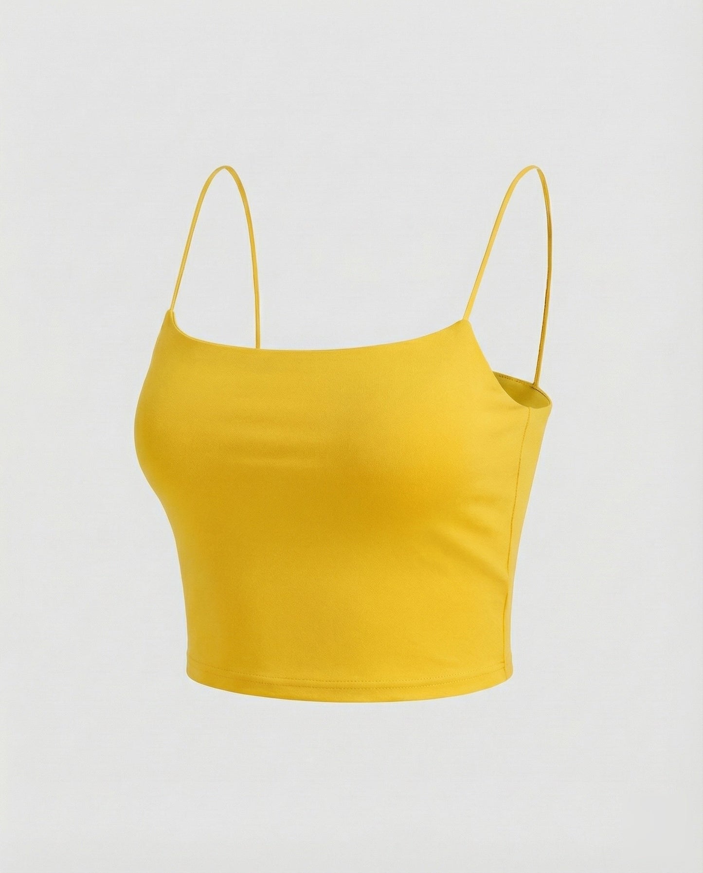 Women Elastic Plain Jersey Spaghetti Top - Yellow colorway