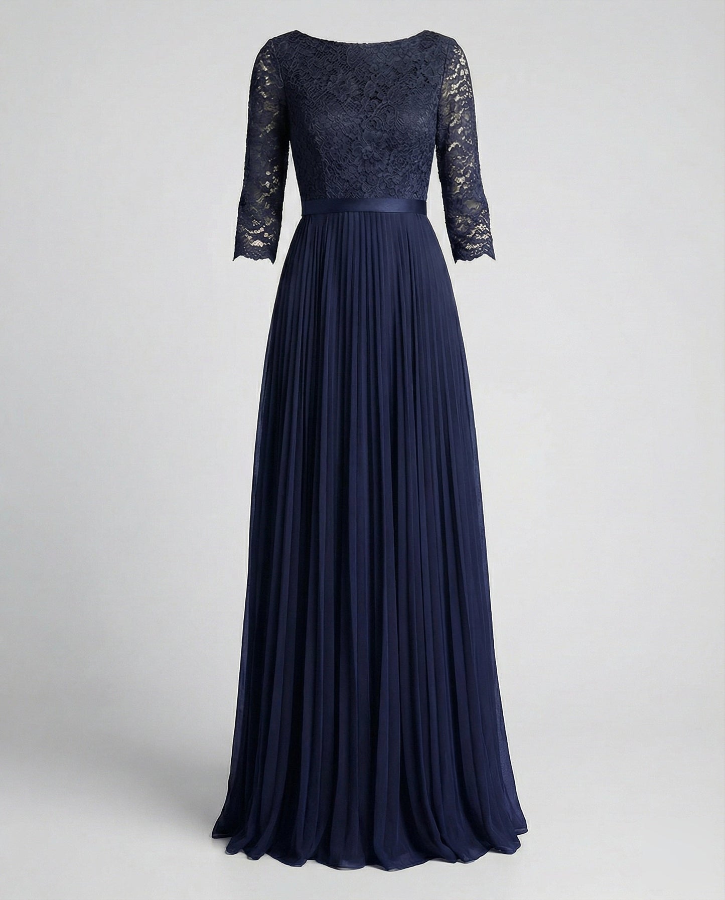 Women Elegant Off-Shoulder Lace Evening Dress - Blue colorway