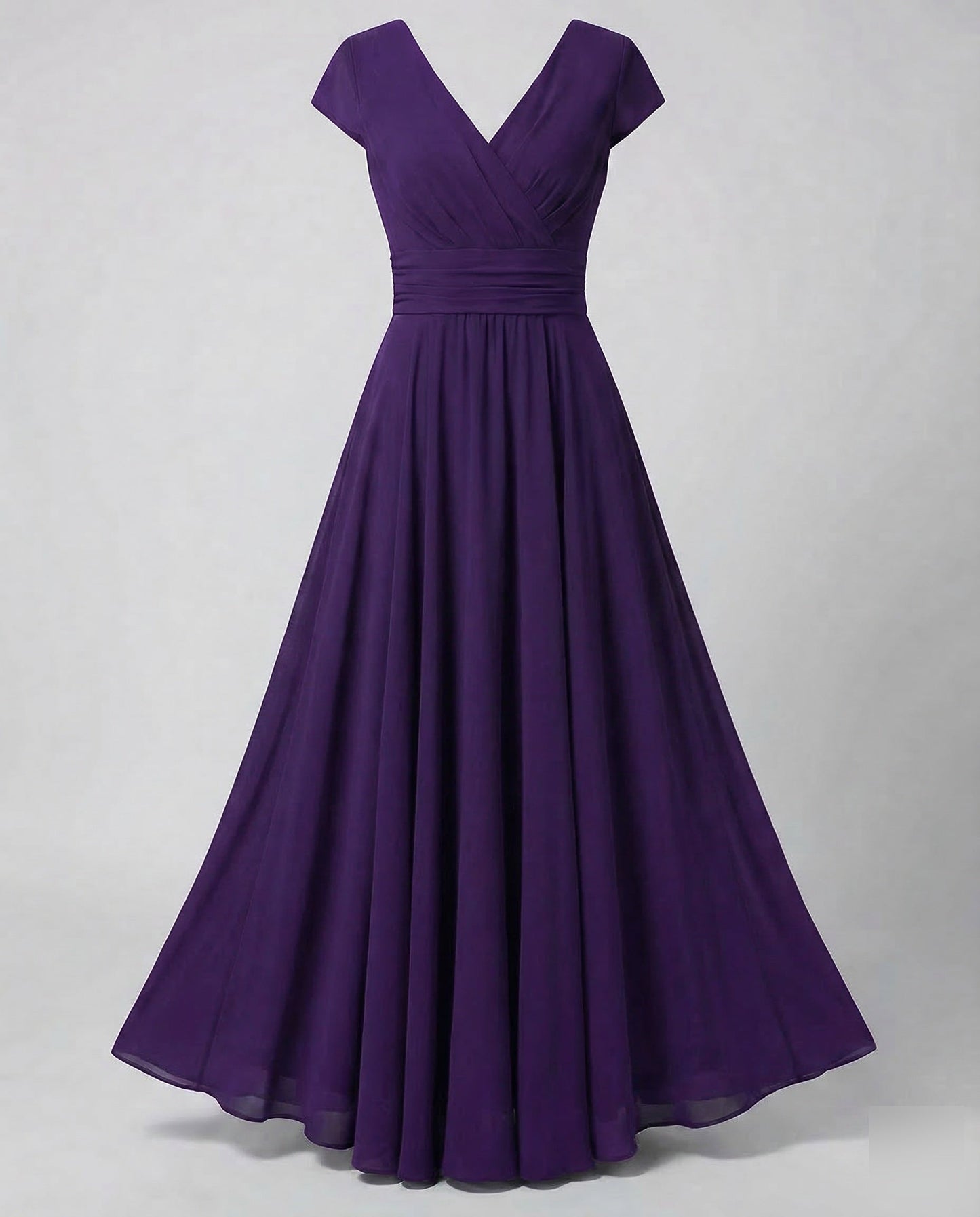 Women Evening Maxi Dress Pleated Swing Skirt - Lilac colorway