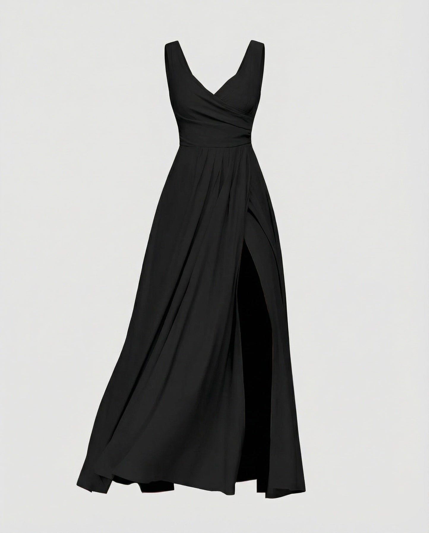 Women Exquisite Thigh-Slit Evening Dress - Black colorway