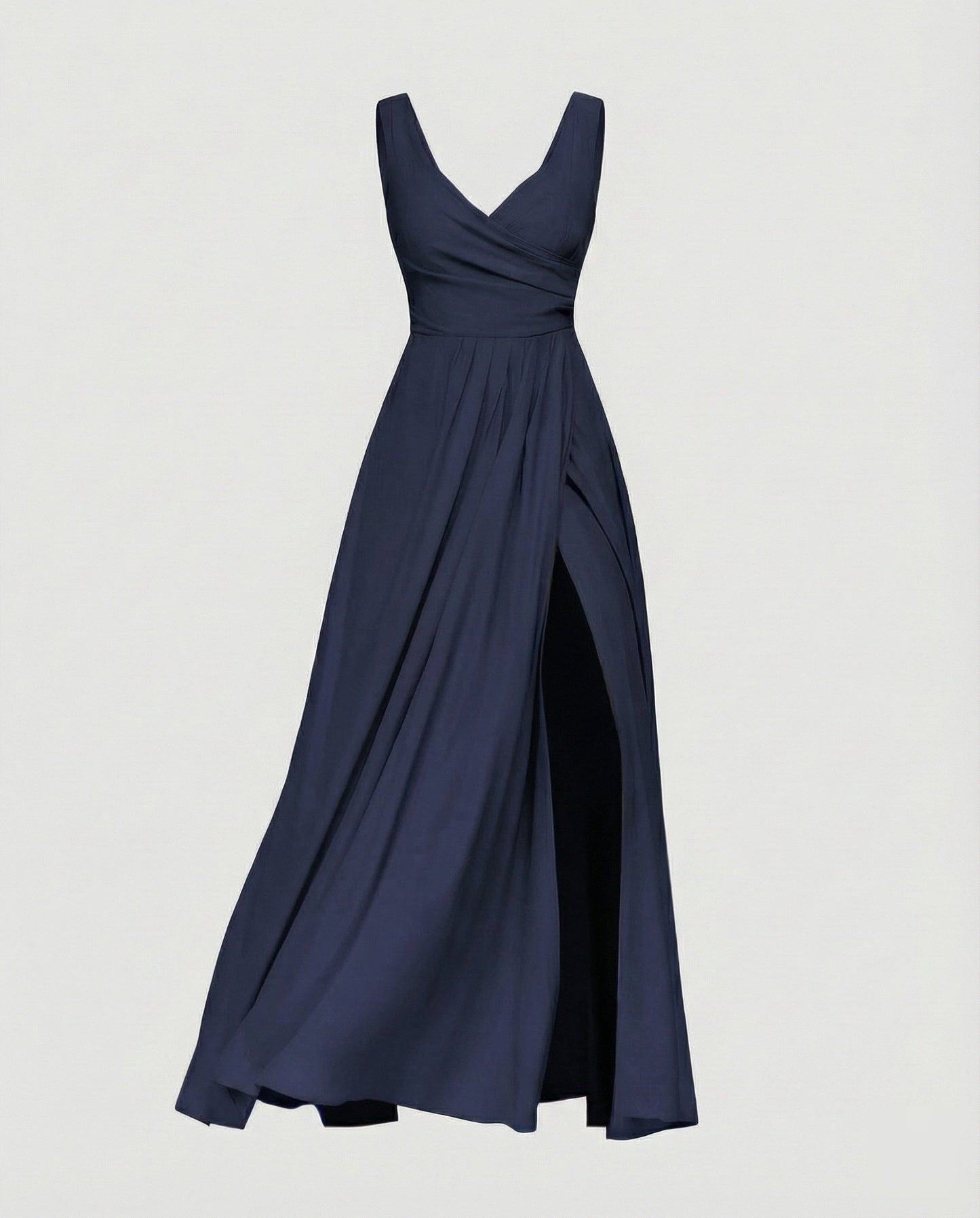 Women Exquisite Thigh-Slit Evening Dress - Blue colorway