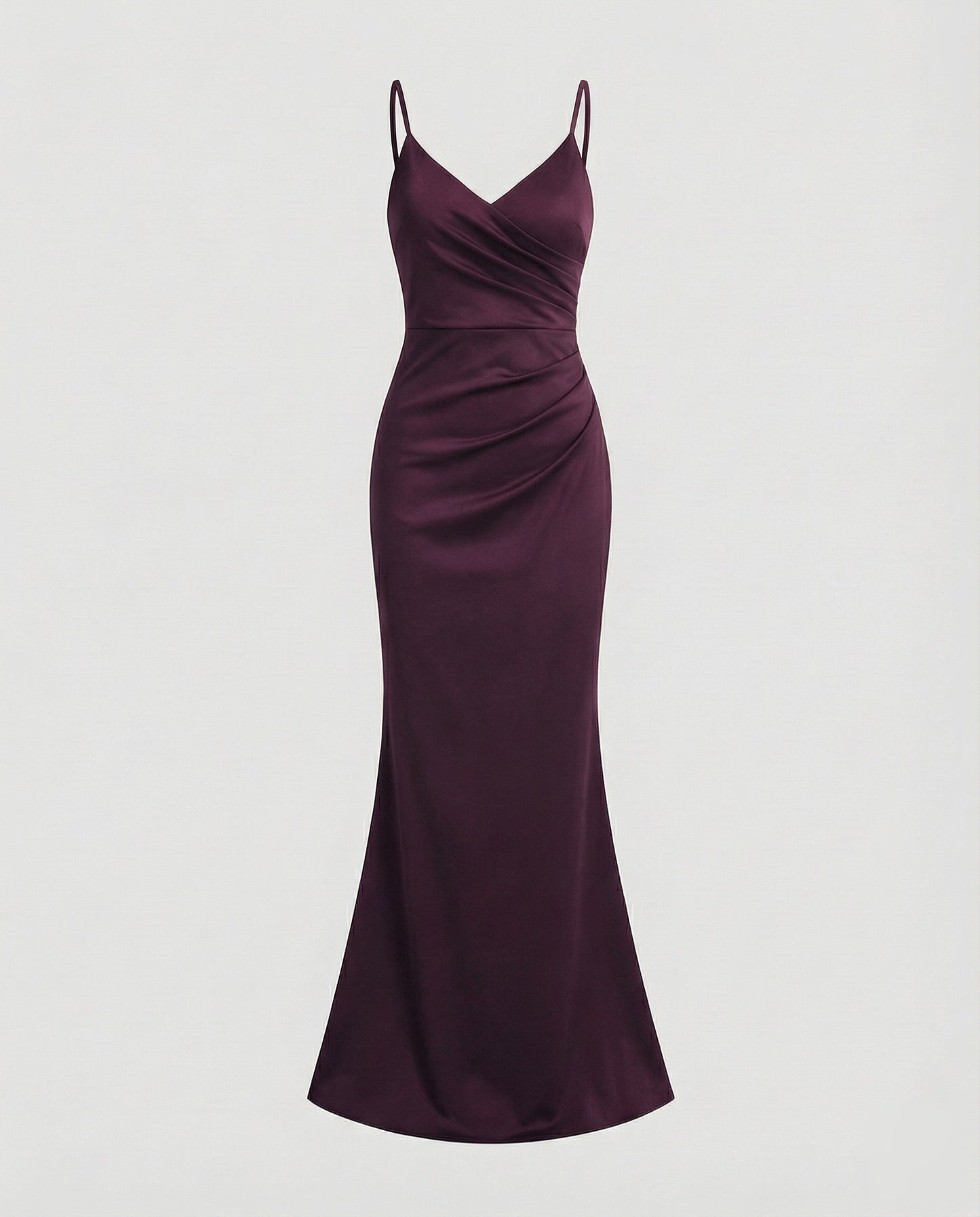 Women Figure-Hugging Mermaid Cut Mixed Fabric Evening Dress - Lilac colorway