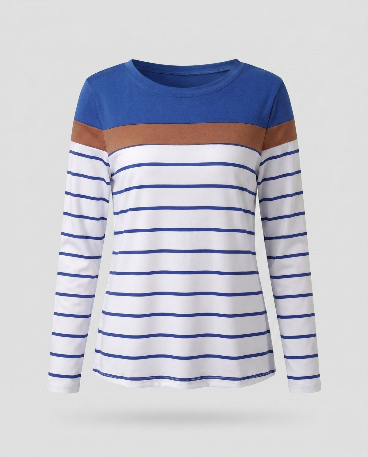 Women Long Sleeve Shirt with Fashionable Stripe Pattern and Elegant Details - Chichicherry
