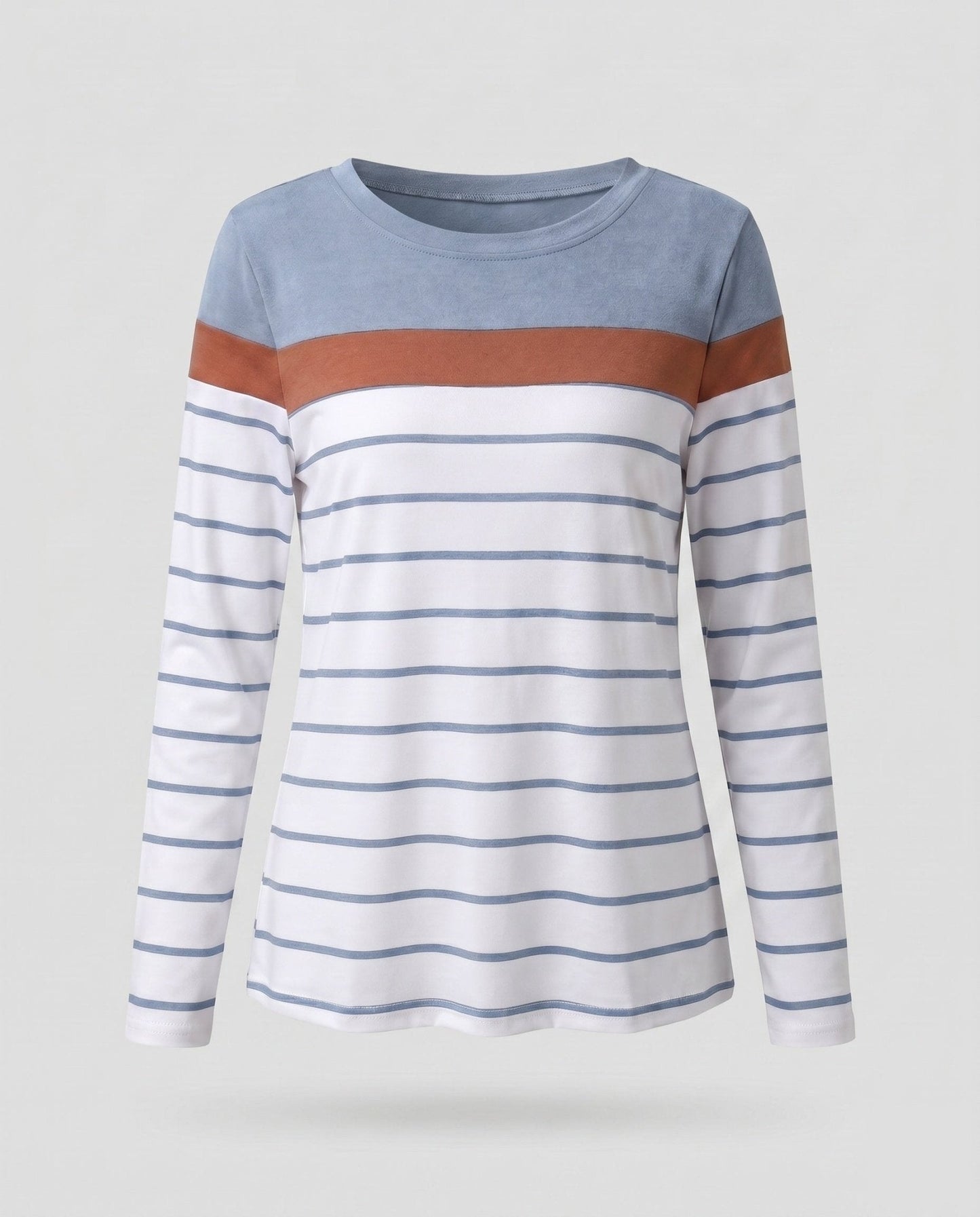 Women Long Sleeve Shirt with Fashionable Stripe Pattern and Elegant Details - Chichicherry