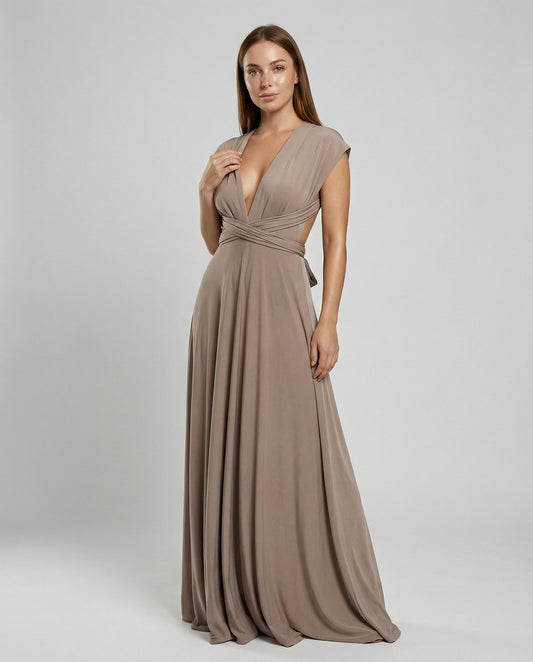 Women Multiway Wrap Dress with 50+ Wearing Variants & Elastic Fabric - front view