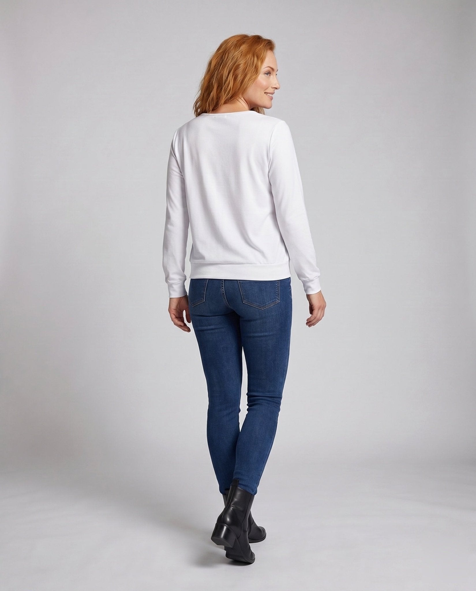 Women Oversized V-Neck Blouse with Long Sleeves - Chichicherry