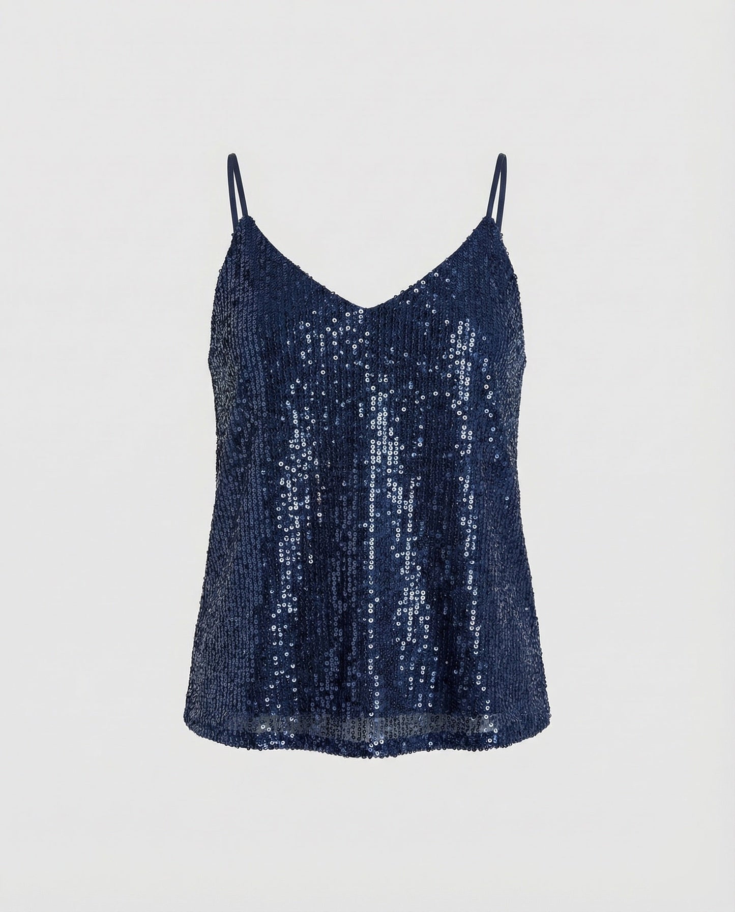 Women Sequined V-Neck Camisole - Blue colorway