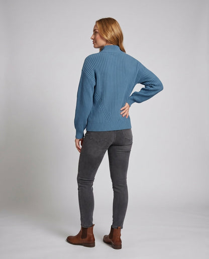 Women's cardigan with high collar and full-length zipper - Chichicherry