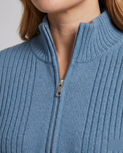 Women's cardigan with high collar and full-length zipper - Chichicherry