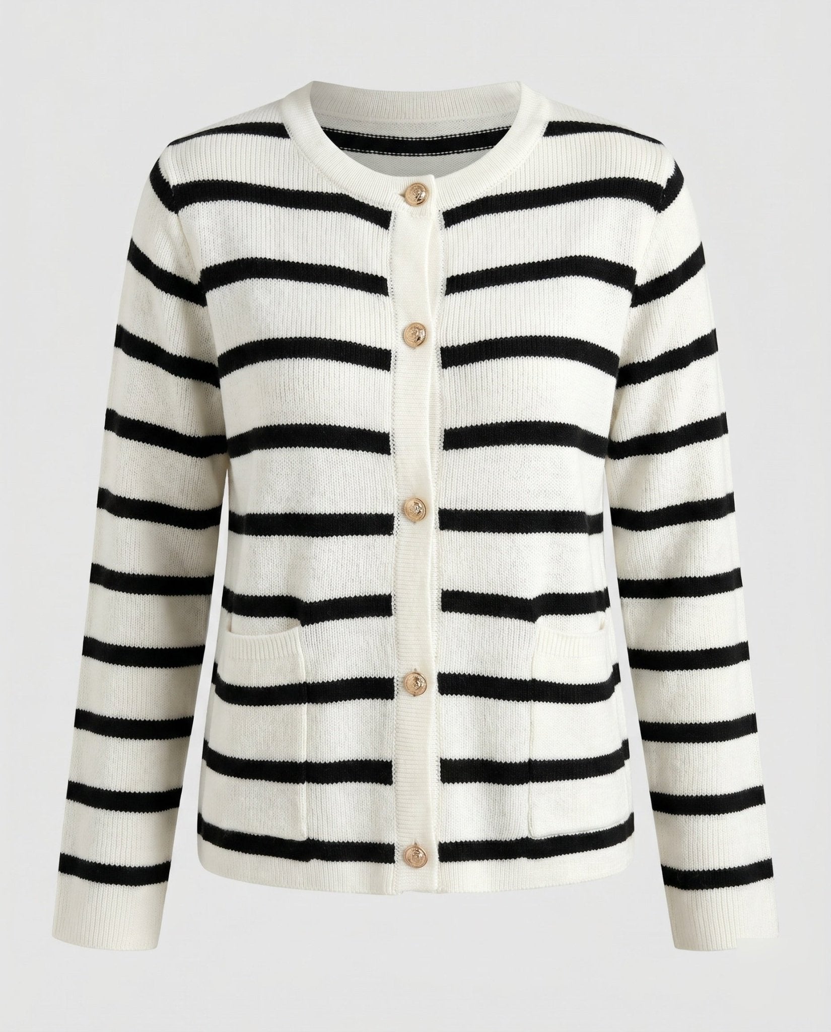 Women's cardigan with maritime stripes and button-down front - Chichicherry