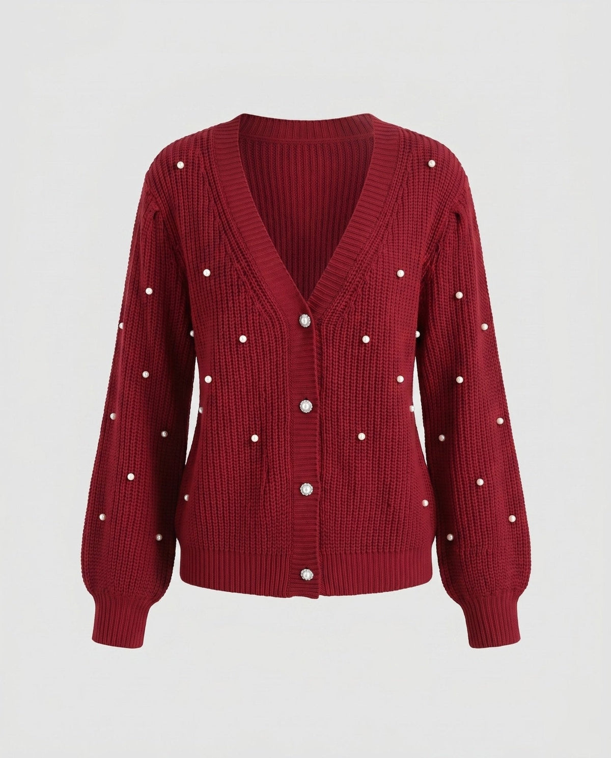 Women's cardigan with pearl details and casual fit - Chichicherry