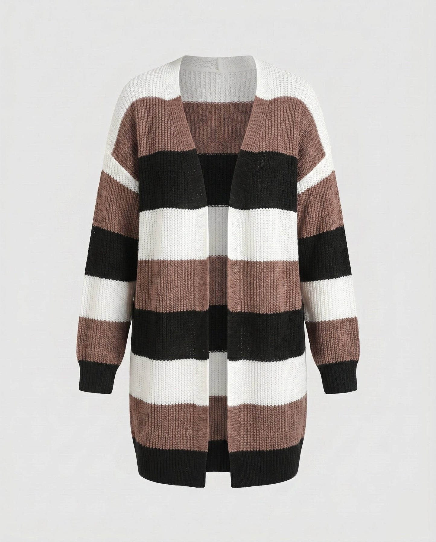Women's cardigan with stylish striped pattern and oversized fit - Chichicherry