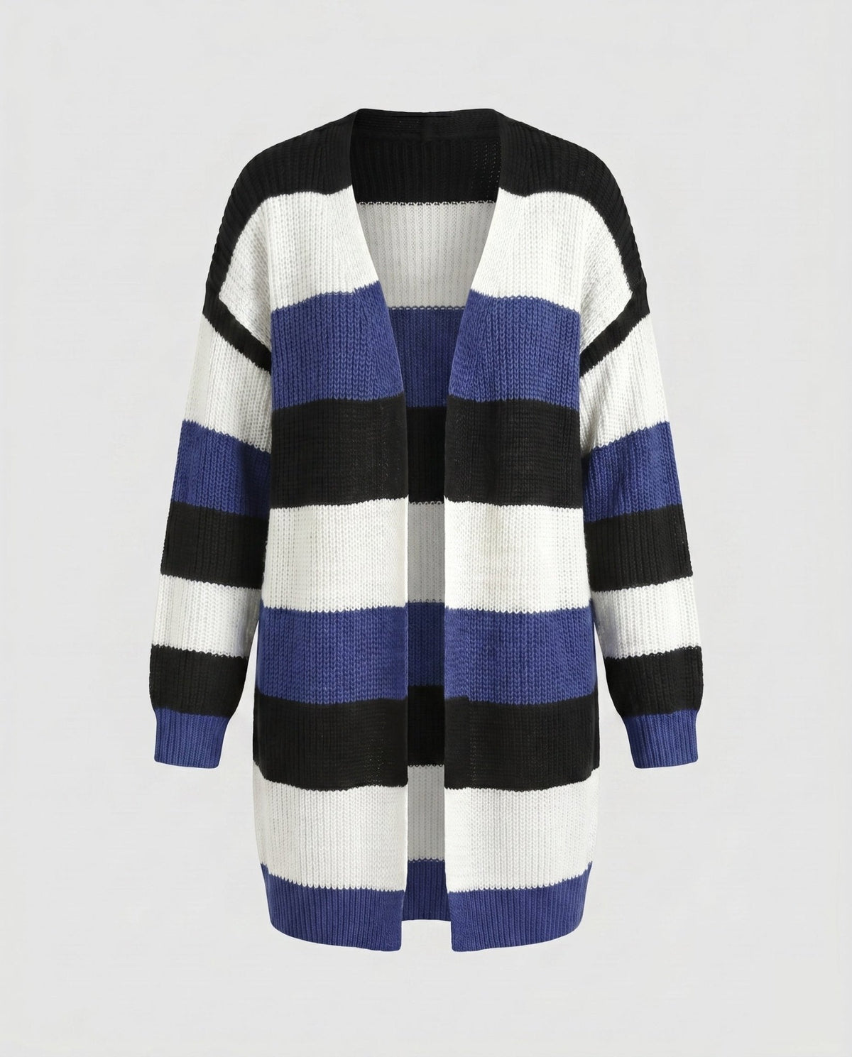 Women's cardigan with stylish striped pattern and oversized fit - Chichicherry