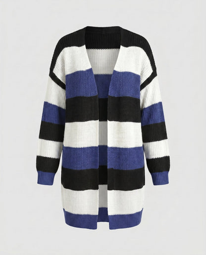 Women's cardigan with stylish striped pattern and oversized fit - Chichicherry