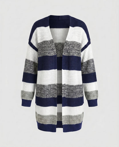 Women's cardigan with stylish striped pattern and oversized fit - Chichicherry