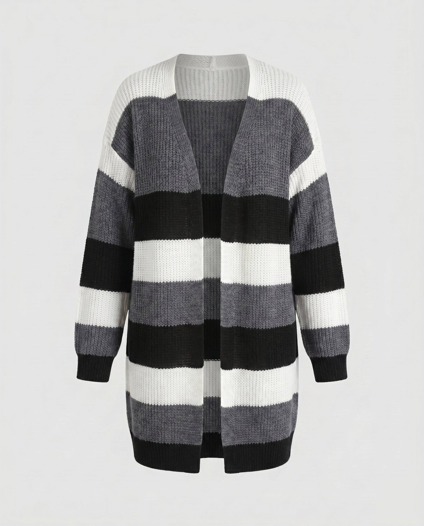 Women's cardigan with stylish striped pattern and oversized fit - Chichicherry