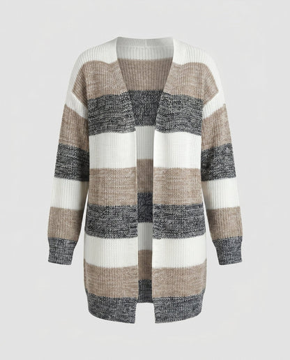 Women's cardigan with stylish striped pattern and oversized fit - Chichicherry