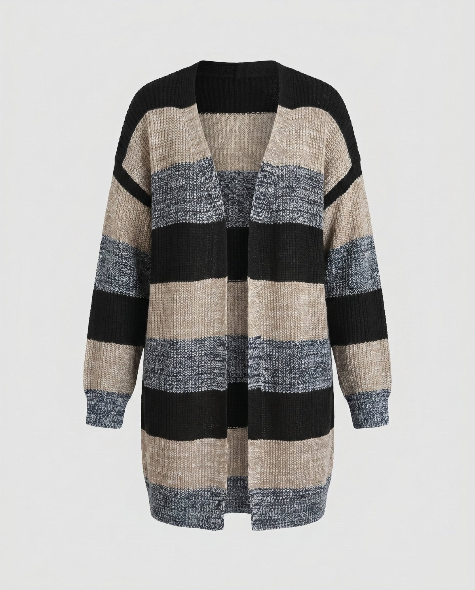 Women's cardigan with stylish striped pattern and oversized fit - Chichicherry
