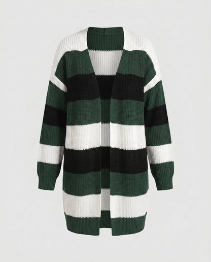 Women's cardigan with stylish striped pattern and oversized fit - Chichicherry