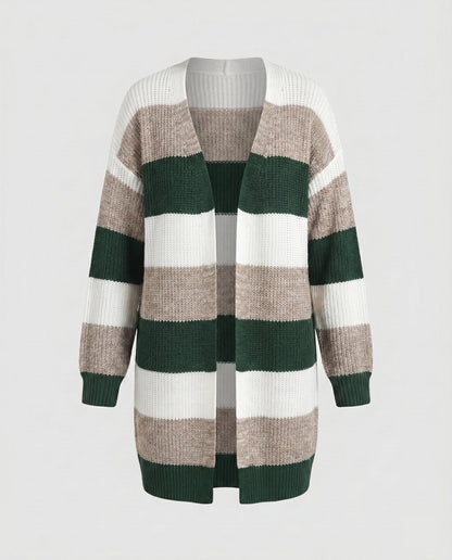 Women's cardigan with stylish striped pattern and oversized fit - Chichicherry
