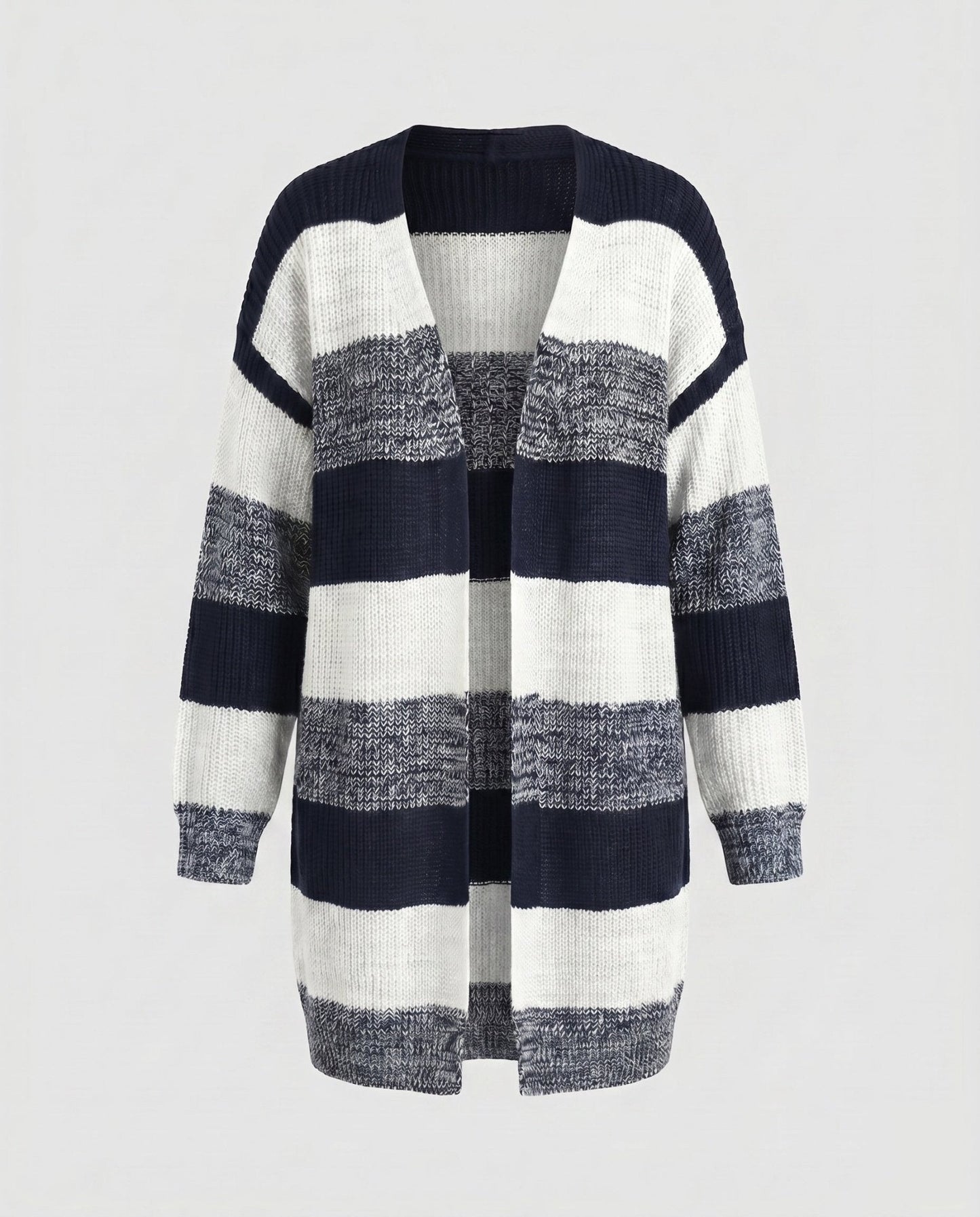 Women's cardigan with stylish striped pattern and oversized fit - Chichicherry