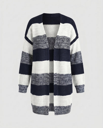 Women's cardigan with stylish striped pattern and oversized fit - Chichicherry