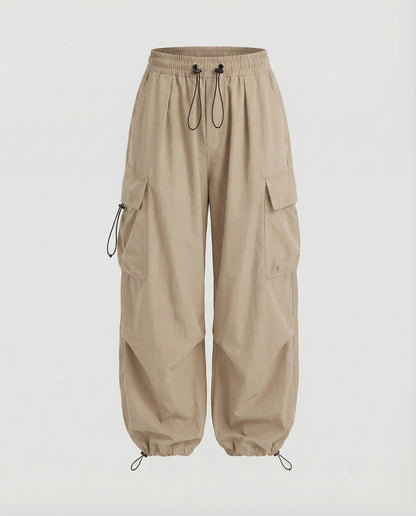 Women's Cargo Pants Oversize - Apricot colorway