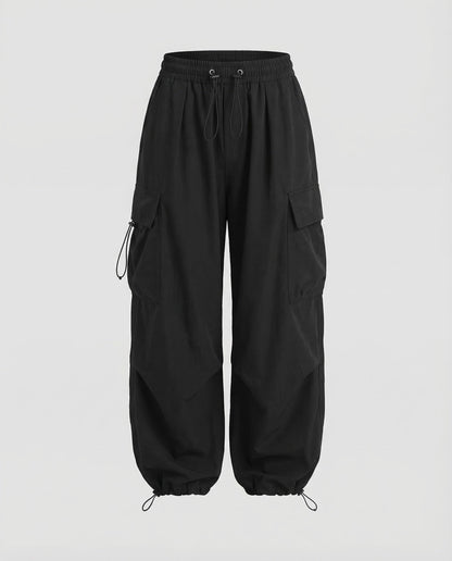 Women's Cargo Pants Oversize - Black colorway